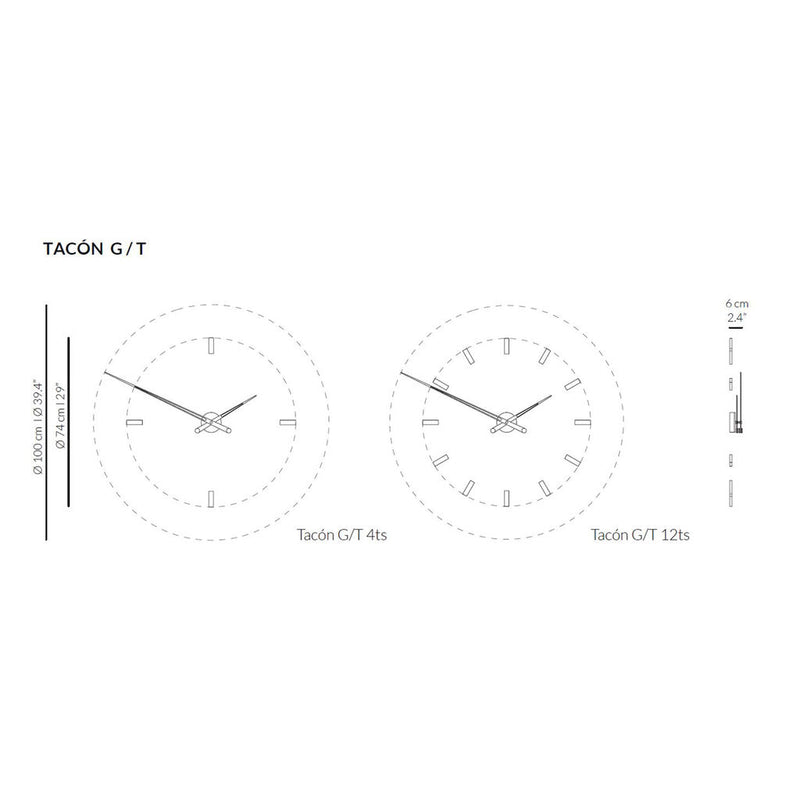 Nomon Tacon 12 G Wall Clock | Brass/Walnut