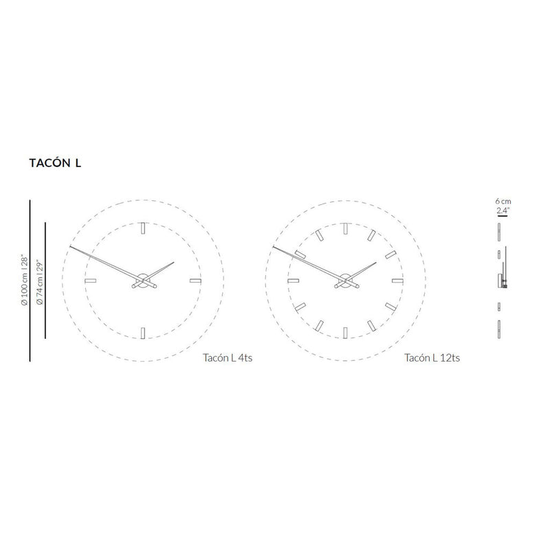 Nomon Tacon 12 T Wall Clock | Graphite Finished Brass/Walnut