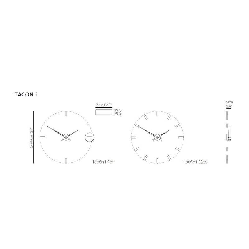 Nomon Tacon 12 L Wall Clock | Chromed Brass/Walnut