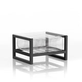 MOJOW Eko Yoko Modern French Designed Indoor/Outdoor Coffee Table | Black Aluminum Frame | Transparent
