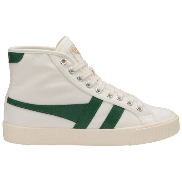 Gola Women's Tennis Mark Cox High Sneaker | Off White/Dark Green