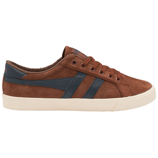 Gola Men's Tennis Mark Cox Suede Sneaker | Cognac/Navy