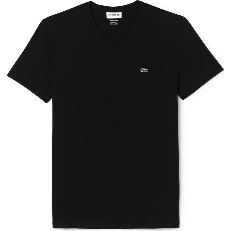 Lacoste V Neck Pima Men's T-Shirt | Black