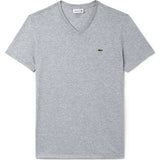 Lacoste V Neck Pima Men's T-Shirt | Silver Chine