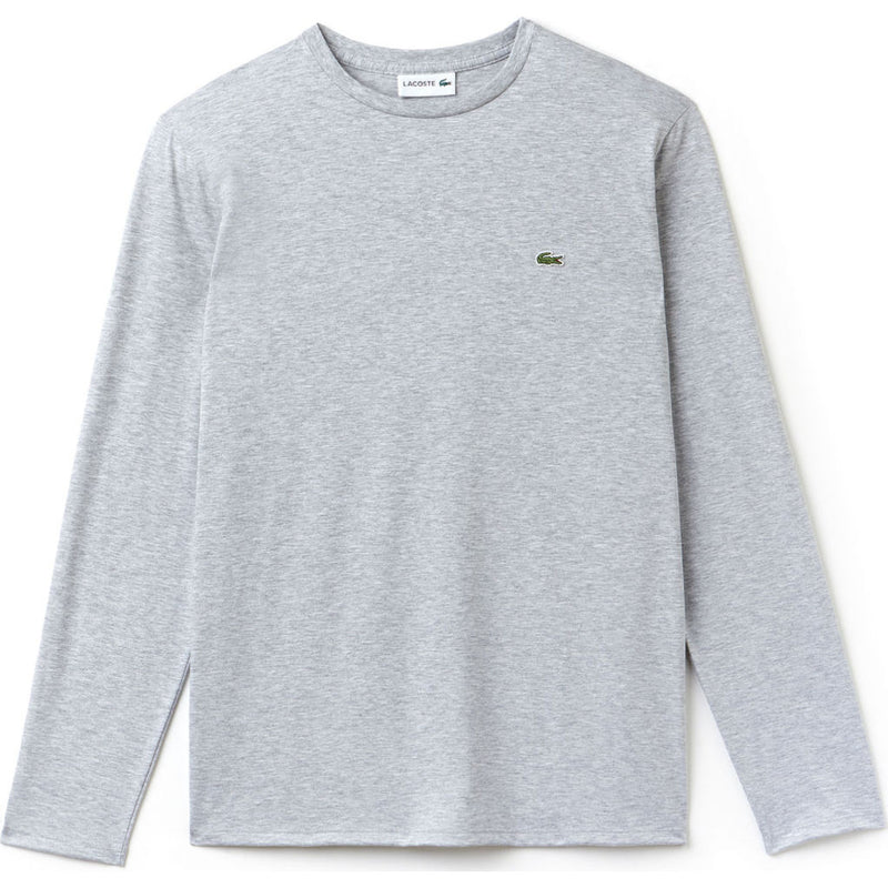 Lacoste Long Sleeve Pima Men\'s – T-Shirt in Silver Chine Sportique