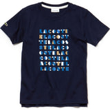 Lacoste Boy's Crew Neck Graphic Lettering Cotton Jersey T-Shirt