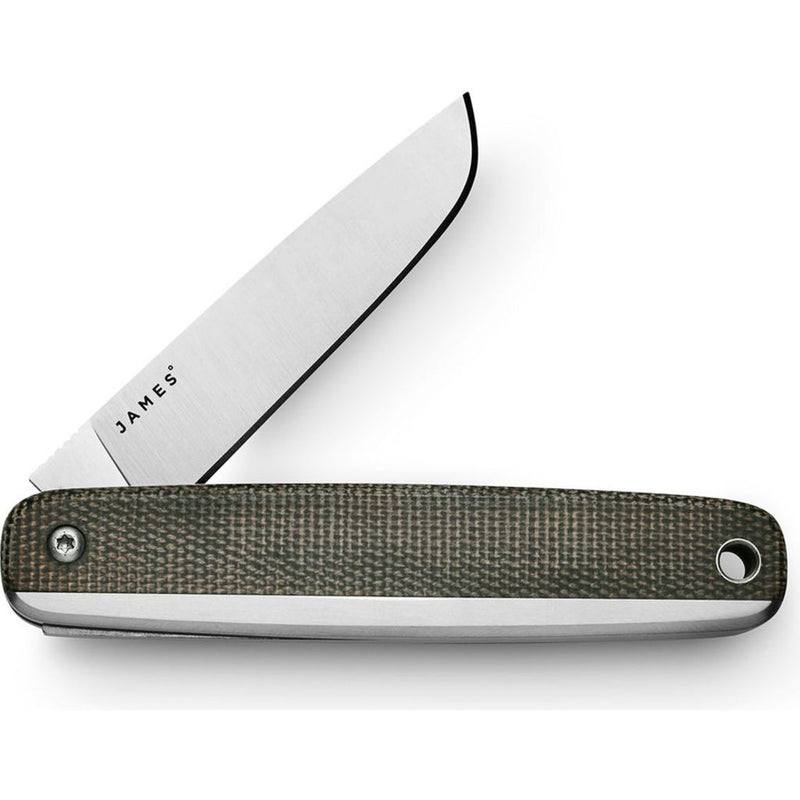 The James Brand County Folding Knife | OD Green Micarta/Stainless Straight