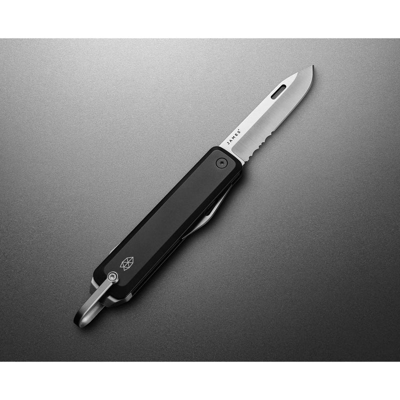 The James Brand Ellis Folding Knife | Black/Stainless Serrated KN105101-01