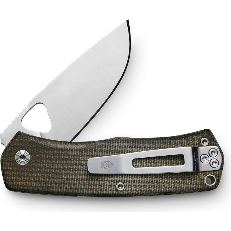 The James Brand Folsom Folding Knife | OD Green Micarta/Stainless Straight