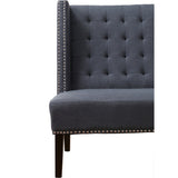 TOV Furniture Halifax Linen Banquette Bench | Grey TOV-63114-Grey