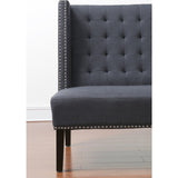 TOV Furniture Halifax Linen Banquette Bench | Grey TOV-63114-Grey
