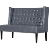 TOV Furniture Halifax Leather Banquette Bench | Grey TOV-63116-Grey