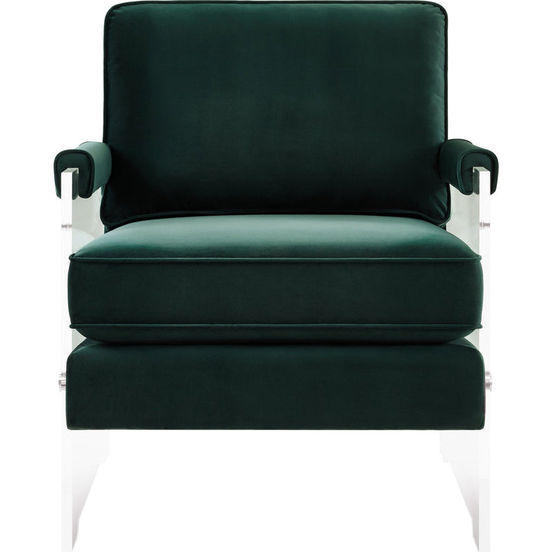 TOV Furniture Serena Velvet/Lucite Chair | Green- TOV-A106