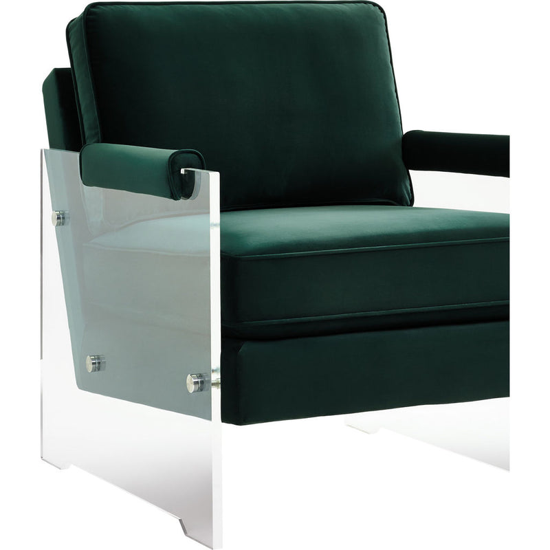 TOV Furniture Serena Velvet/Lucite Chair | Green- TOV-A106