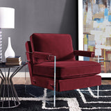TOV Furniture Serena Velvet/Lucite Chair | Burgundy- TOV-A107