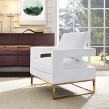 TOV Furniture Avery Leather Chair | White TOV-A111