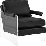 TOV Furniture Serena Eco Leather/Lucite Chair | Black- TOV-A125