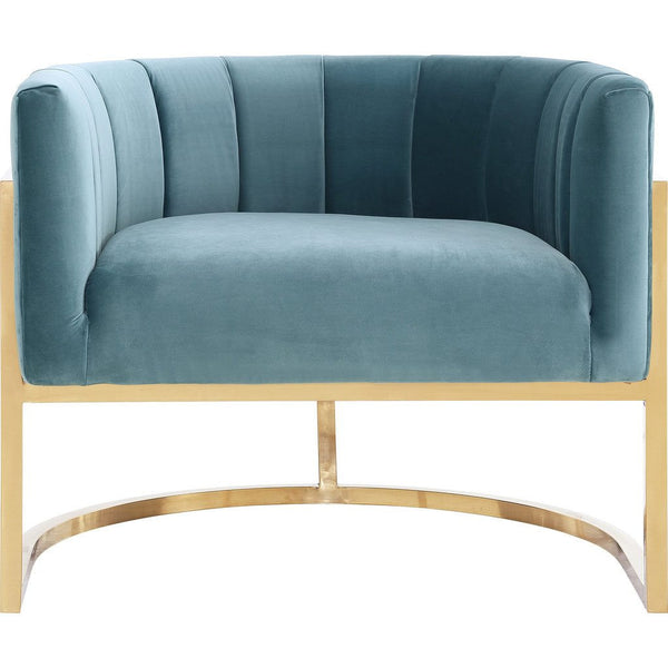 TOV Furniture Magnolia Chair | Sea Blue/Gold TOV-A144