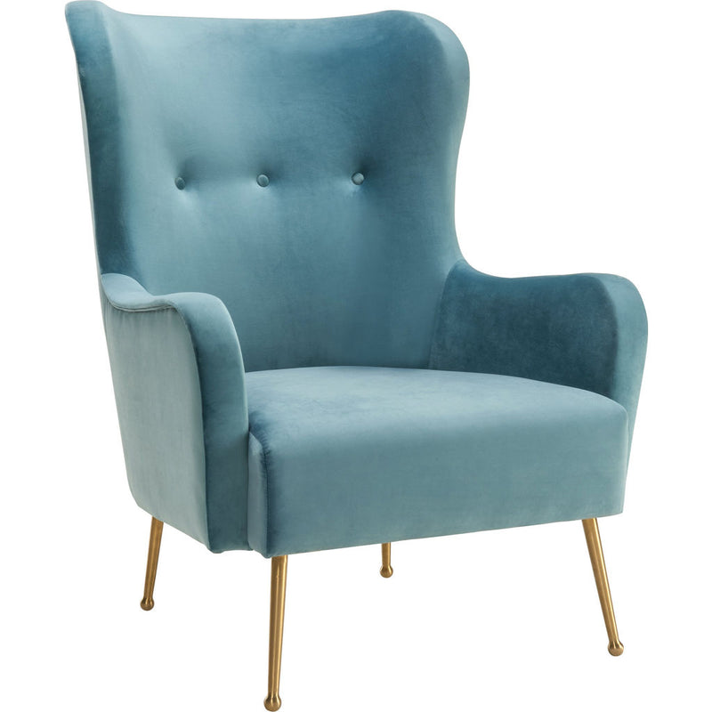 TOV Furniture Ethan Velvet Chair | Sea Blue- TOV-A145