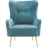 TOV Furniture Ethan Velvet Chair | Sea Blue- TOV-A145