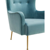 TOV Furniture Ethan Velvet Chair | Sea Blue- TOV-A145