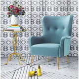 TOV Furniture Ethan Velvet Chair | Sea Blue- TOV-A145