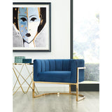 TOV Furniture Magnolia Chair | Navy/Gold TOV-A146