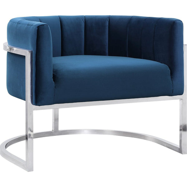 TOV Furniture Magnolia Chair | Navy/Silver TOV-A148