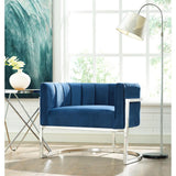 TOV Furniture Magnolia Chair | Navy/Silver TOV-A148