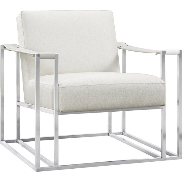 TOV Furniture Baxter Ostrich Print Chair | Cream/Silver TOV-A149