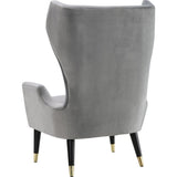 TOV Furniture Logan Velvet Chair | Grey- TOV-A155
