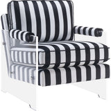 TOV Furniture Serena Velvet/Lucite Chair | Black/White- TOV-A179