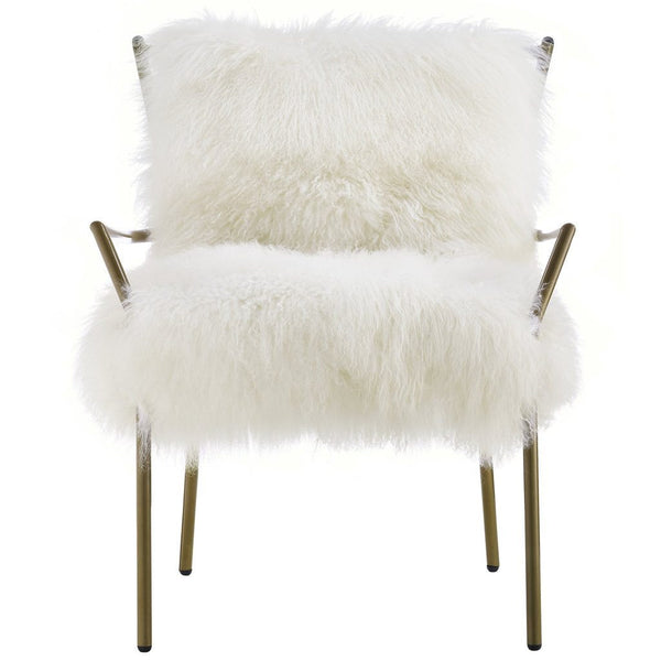 TOV Furniture Lena Sheepskin Chair | White TOV-A66