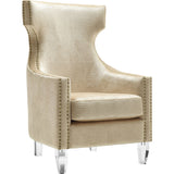 TOV Furniture Gramercy Gold Croc Velvet Wing Chair | Gold- TOV-A76