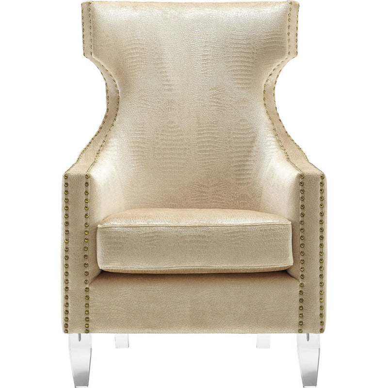 TOV Furniture Gramercy Gold Croc Velvet Wing Chair | Gold- TOV-A76