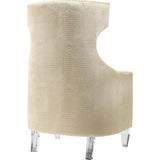 TOV Furniture Gramercy Gold Croc Velvet Wing Chair | Gold- TOV-A76