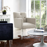 TOV Furniture Lafayette Linen Acrylic Chair | Beige- TOV-A87