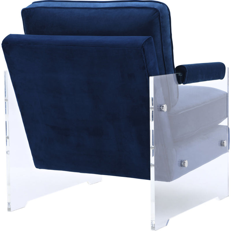 TOV Furniture Serena Velvet/Lucite Chair | Navy- TOV-A94