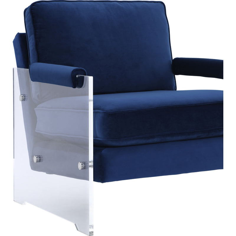TOV Furniture Serena Velvet/Lucite Chair | Navy- TOV-A94