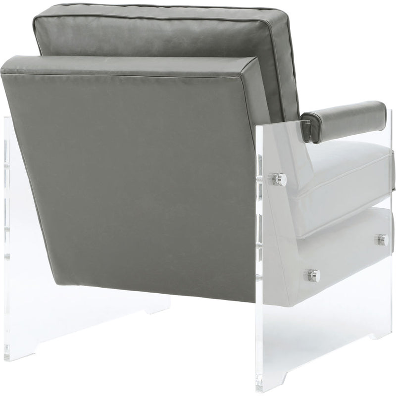 TOV Furniture Serena Eco Leather/Lucite Chair | Grey- TOV-A98