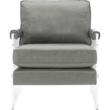 TOV Furniture Serena Eco Leather/Lucite Chair | Grey- TOV-A98