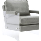 TOV Furniture Serena Eco Leather/Lucite Chair | Grey- TOV-A98