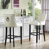 TOV Furniture Uptown Leather Barstool | Cream- TOV-BS18