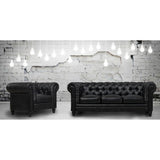 TOV Furniture Zahara Leather Club Chair | Black- TOV-C40-01