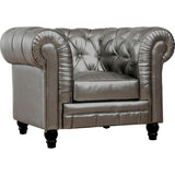 TOV Furniture Zahara Leather Club Chair | Silver- TOV-C40