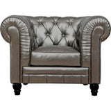 TOV Furniture Zahara Leather Club Chair | Silver- TOV-C40