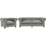 TOV Furniture Durango Leather Club Chair | Rustic Grey- TOV-C53