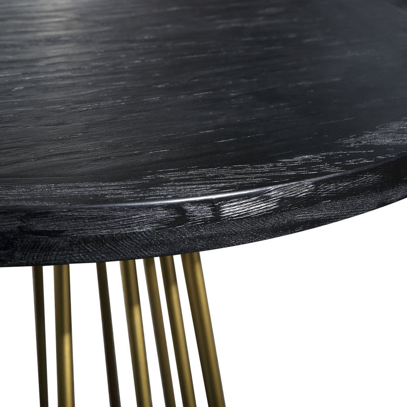TOV Furniture Madrid Pine Table | Matte black with brush brass- TOV-G5480