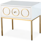 TOV Furniture Ella Side Table | White, Gold- TOV-G5493