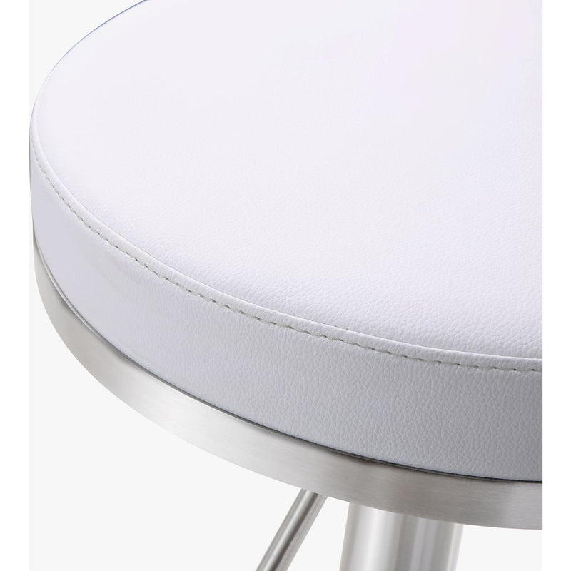 TOV Furniture Fano Stainless Steel Barstool | White- TOV-K3614